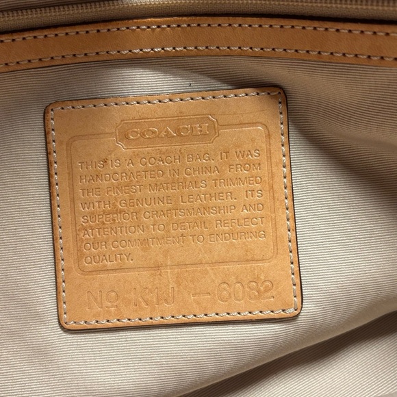 Coach Blue & Grey Signature Canvas Tote w/ Light Brown Trim - Picture 14 of 14